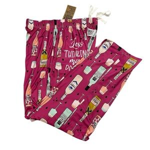 Brief Insanity Less Thinking, More Thinking Magenta Lounge Pants, L
